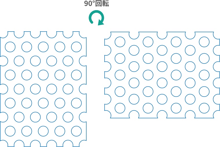孔の向き(90°回転)の例1