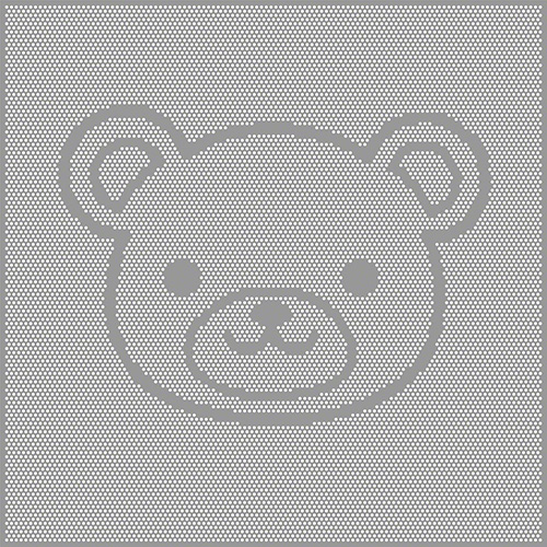 くまのパンチングメタル（Free Art Perforation）金網保護パネル・子供向け施設のフェンス用パンチングメタル