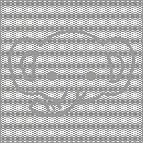 ぞうのパンチングメタル（Free Art Perforation）金網保護パネル・子供向け施設のフェンス用パンチングメタル