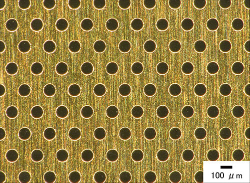 材質:金 孔径:100 μm 厚さ:10 μm